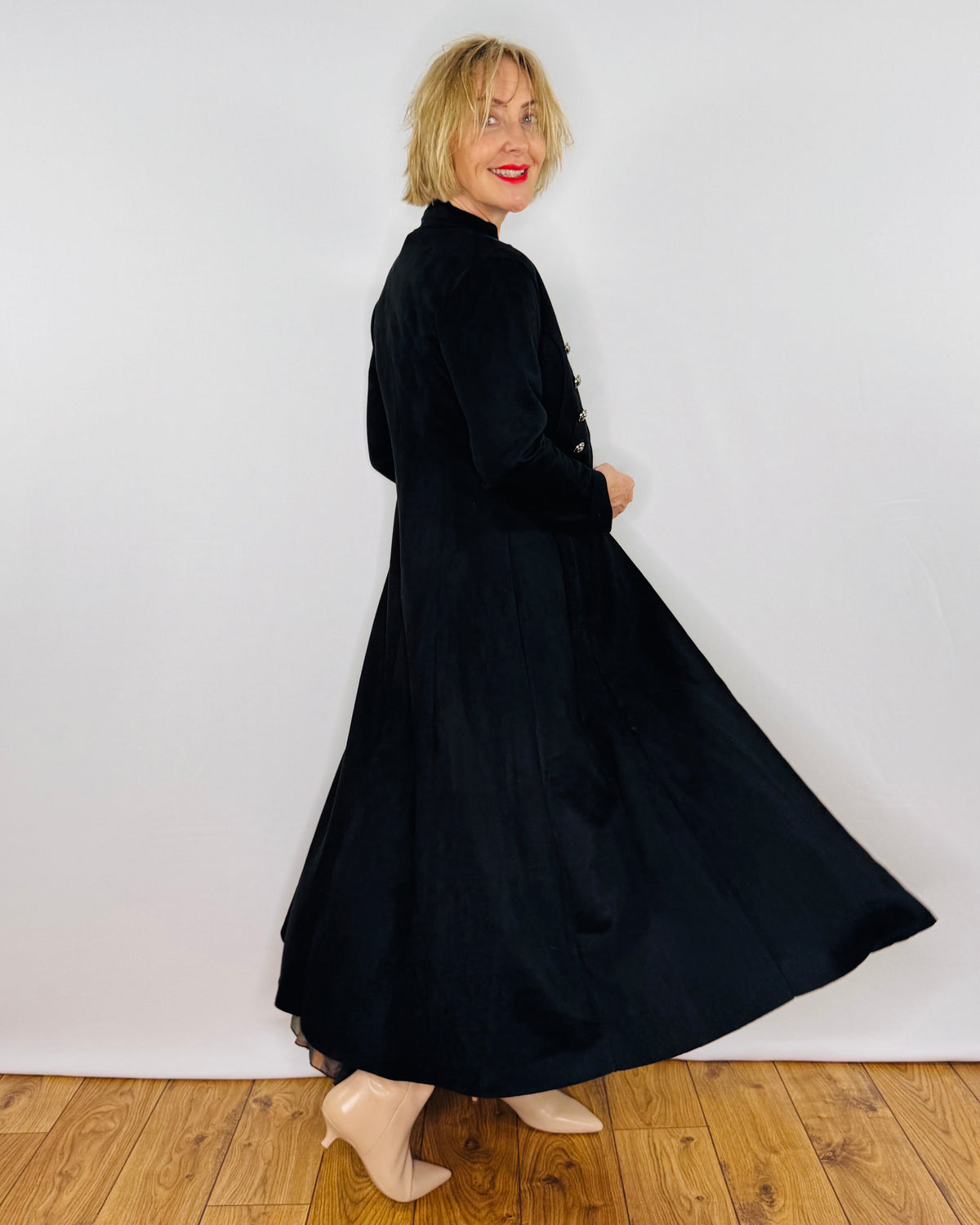 The Carla Military Coat in Black