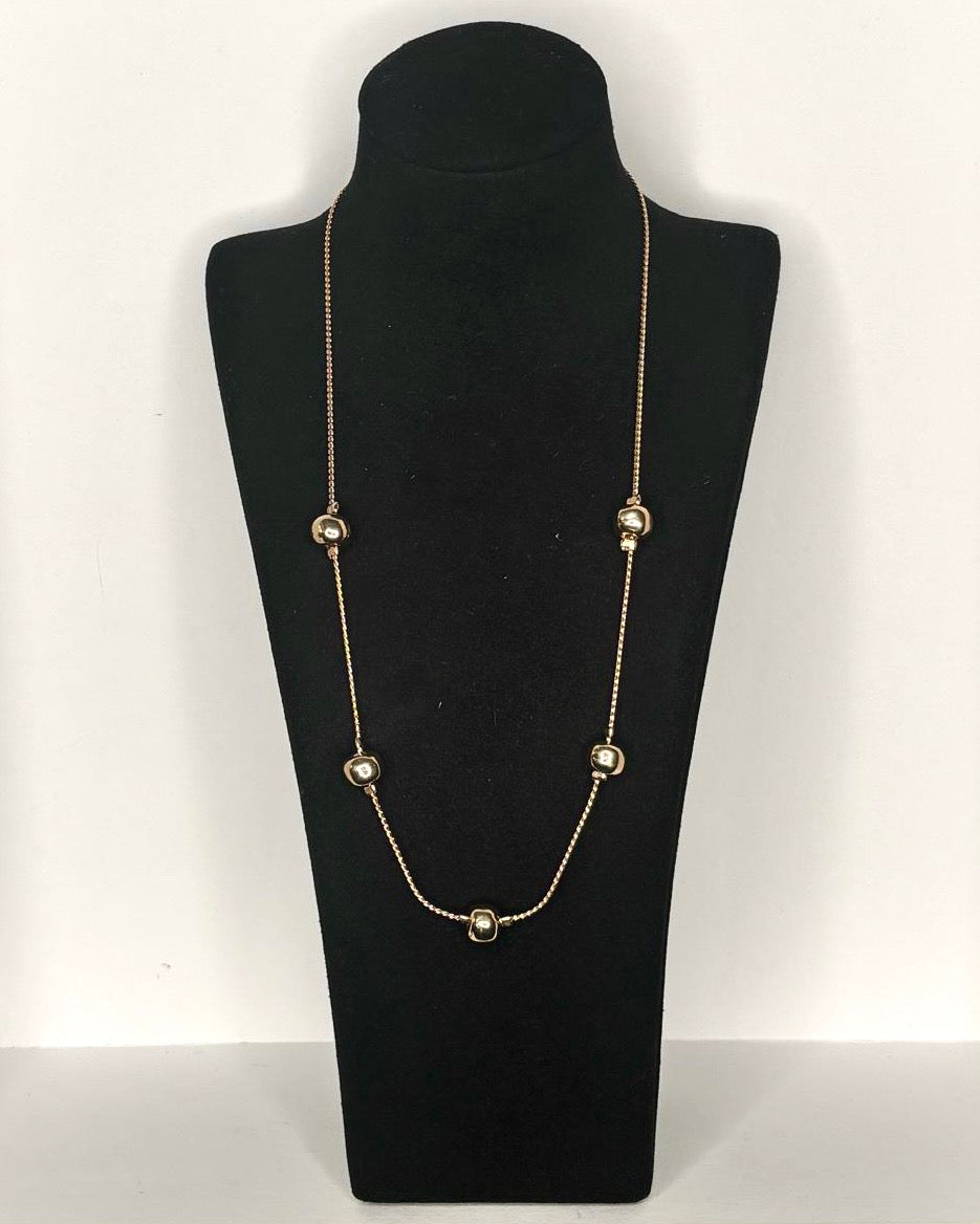 Minimalist Bead Chain Necklace in Gold