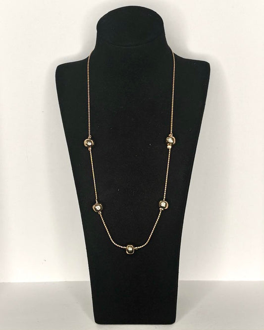 Minimalist Bead Chain Necklace in Gold