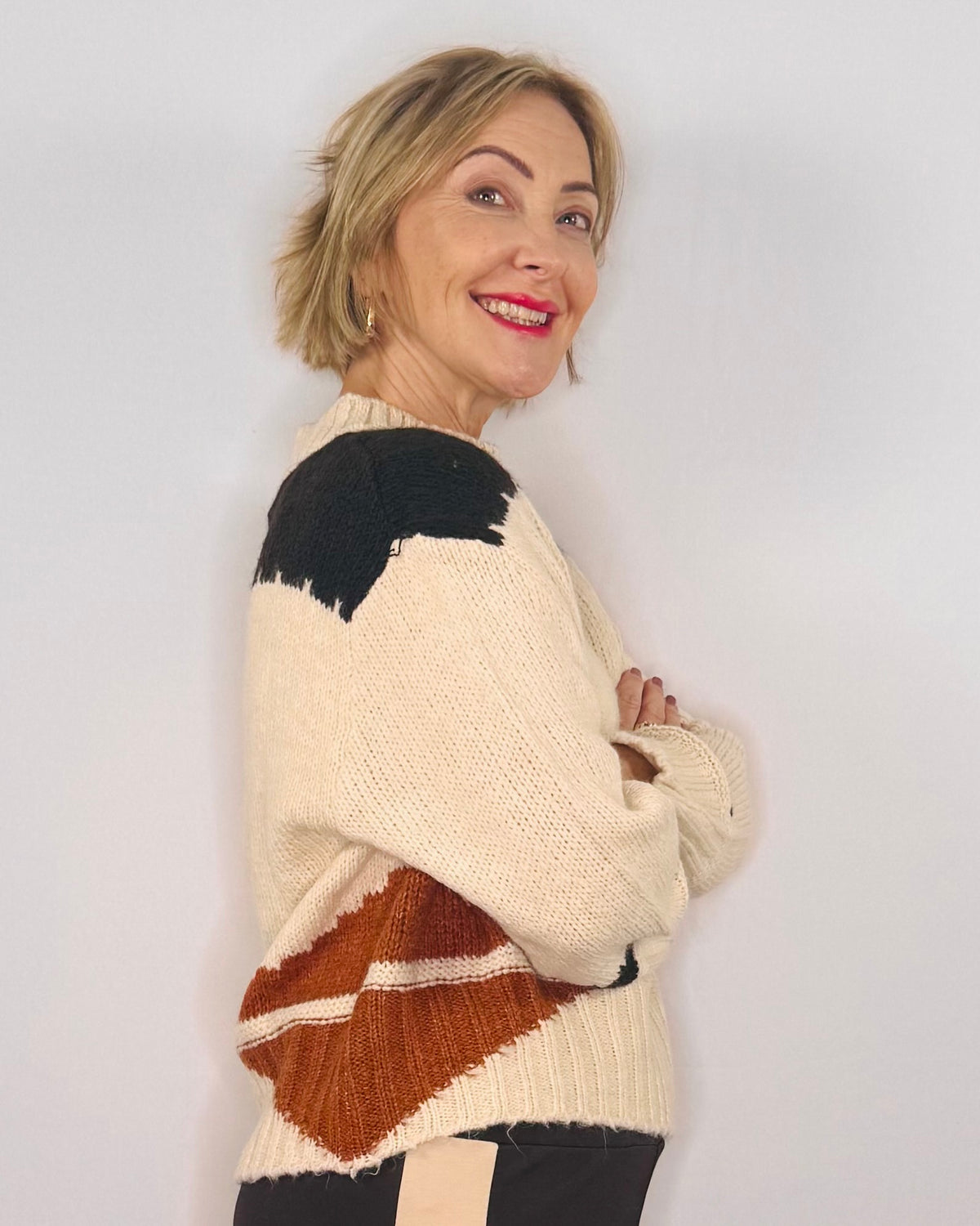 The Fox Jumper in Cream, Brown and Bronze