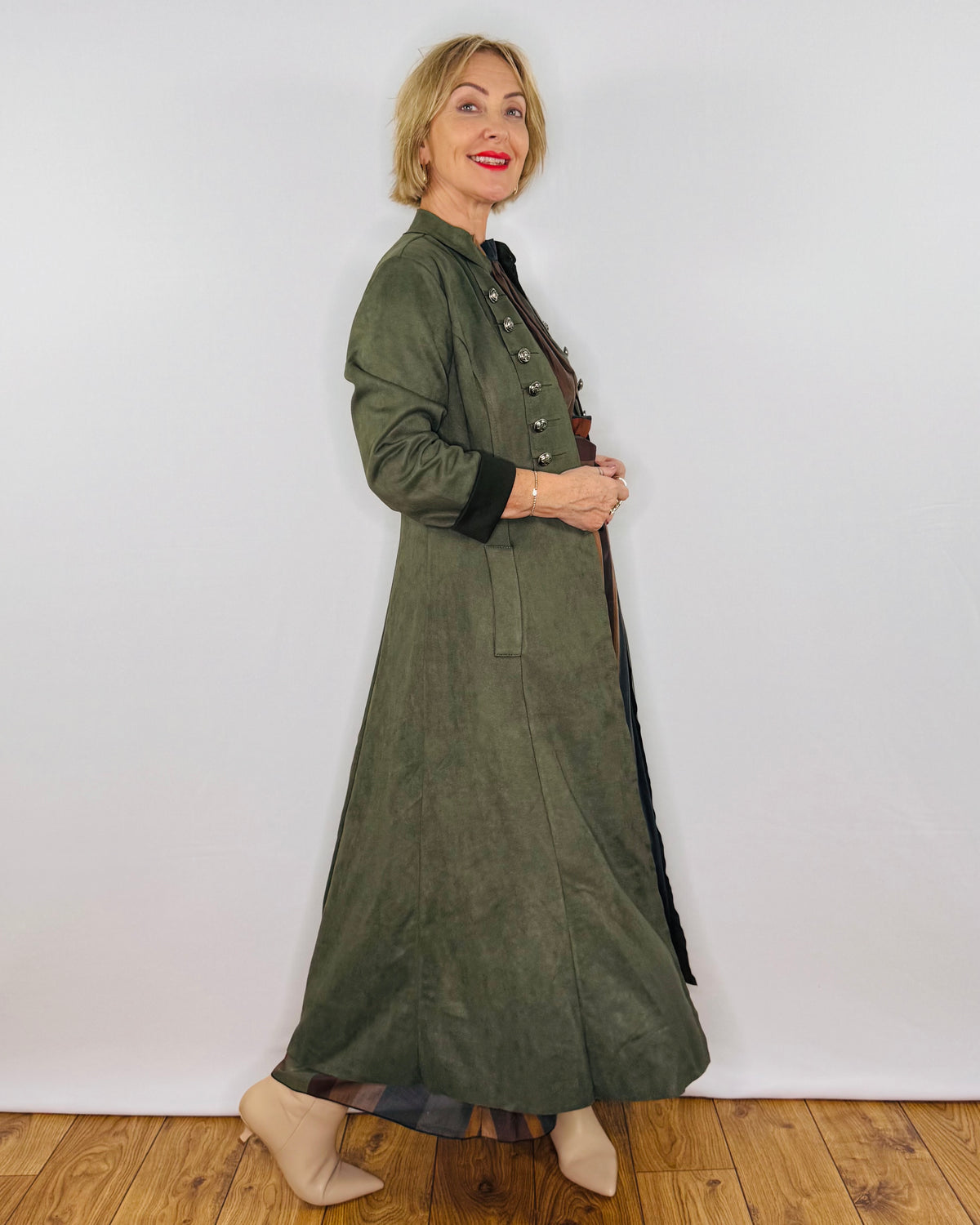 The Carla Military Coat in Khaki