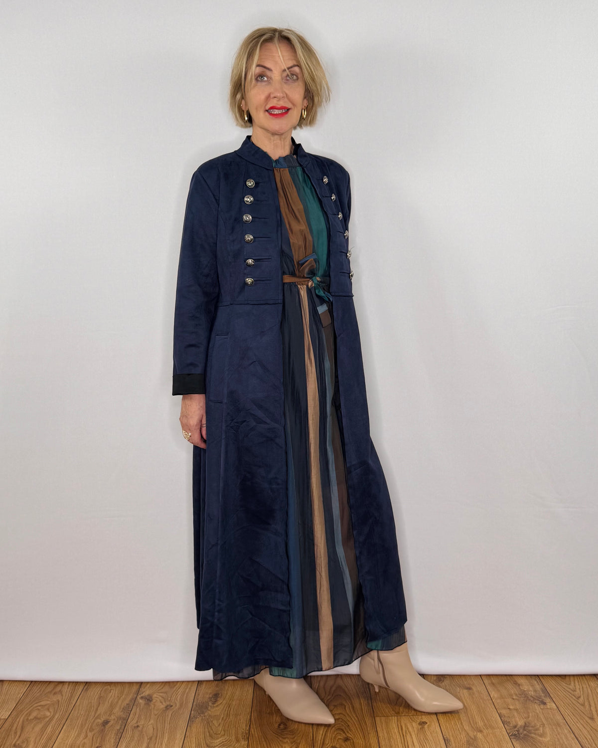 The Carla Military Coat in Navy