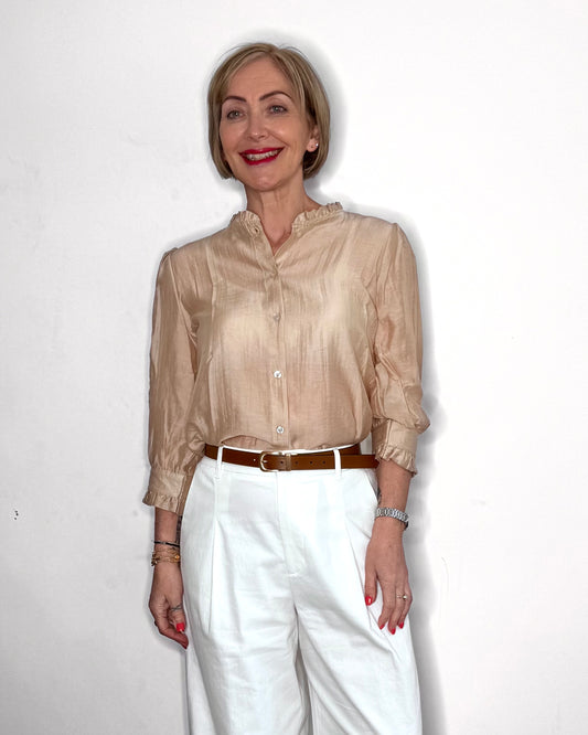 The Leice Blouse in Sandshell