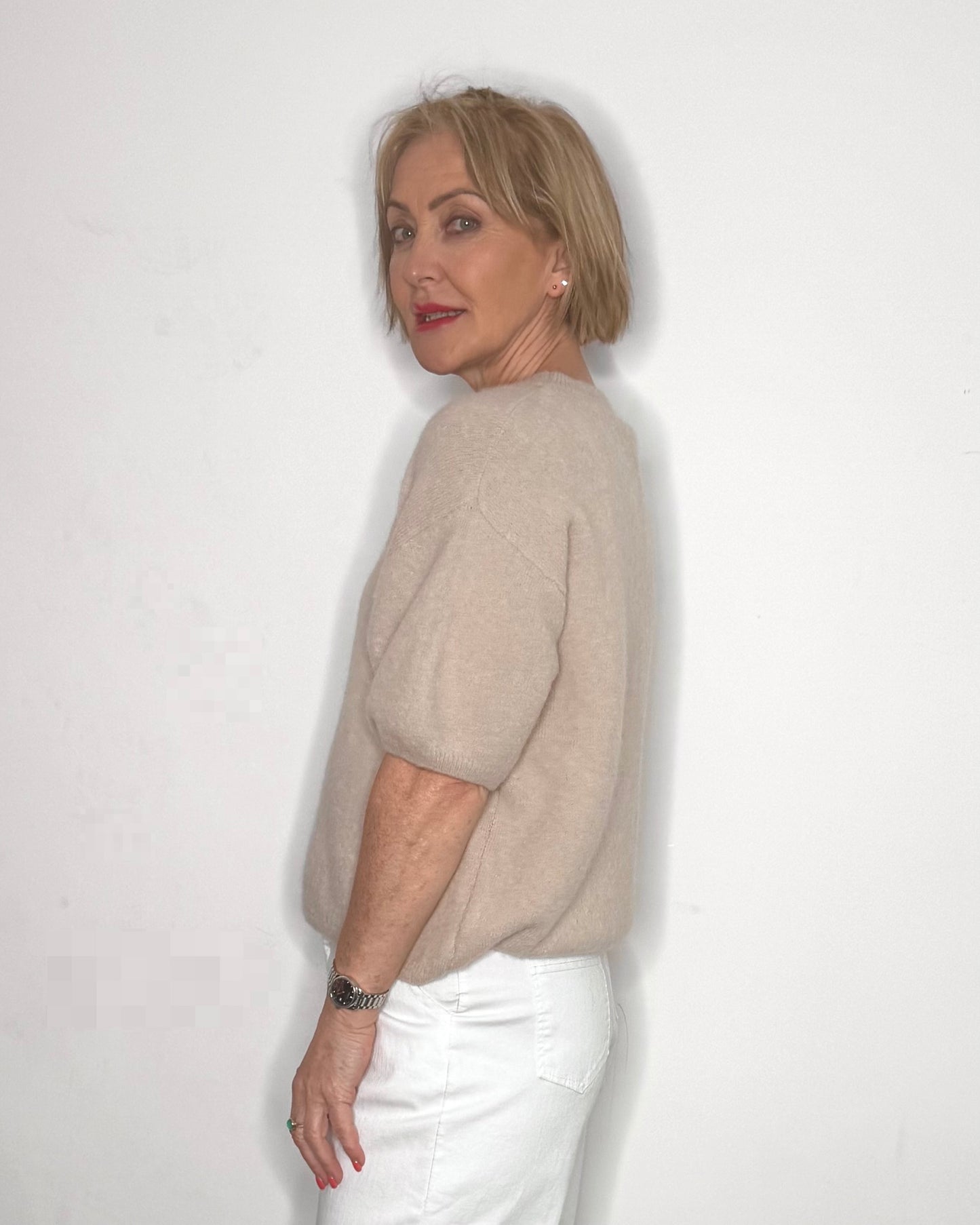 The Frankie Crew Neck Knit in Oat