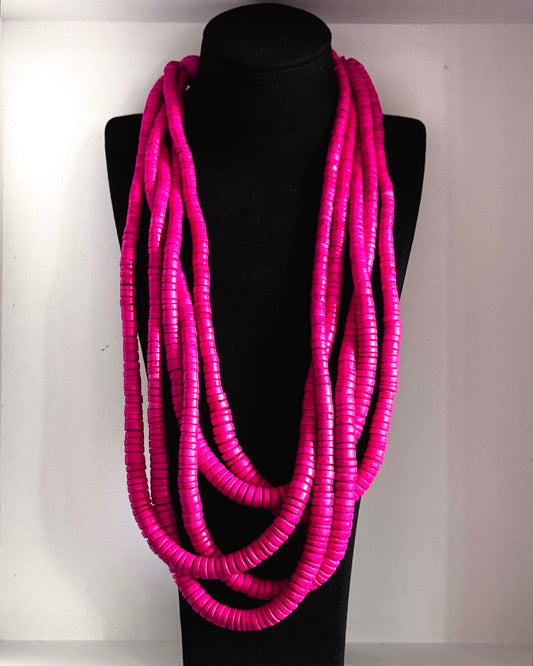Luna Multi-Strand Necklace in Pink