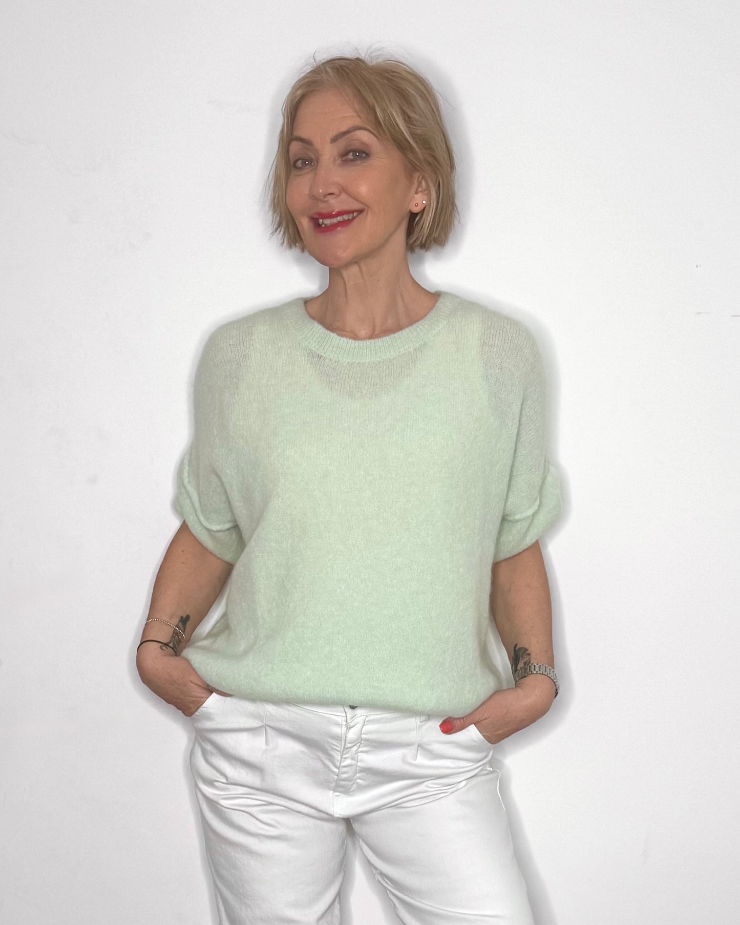 The Jesse Baby Alpaca Knit in Light Green