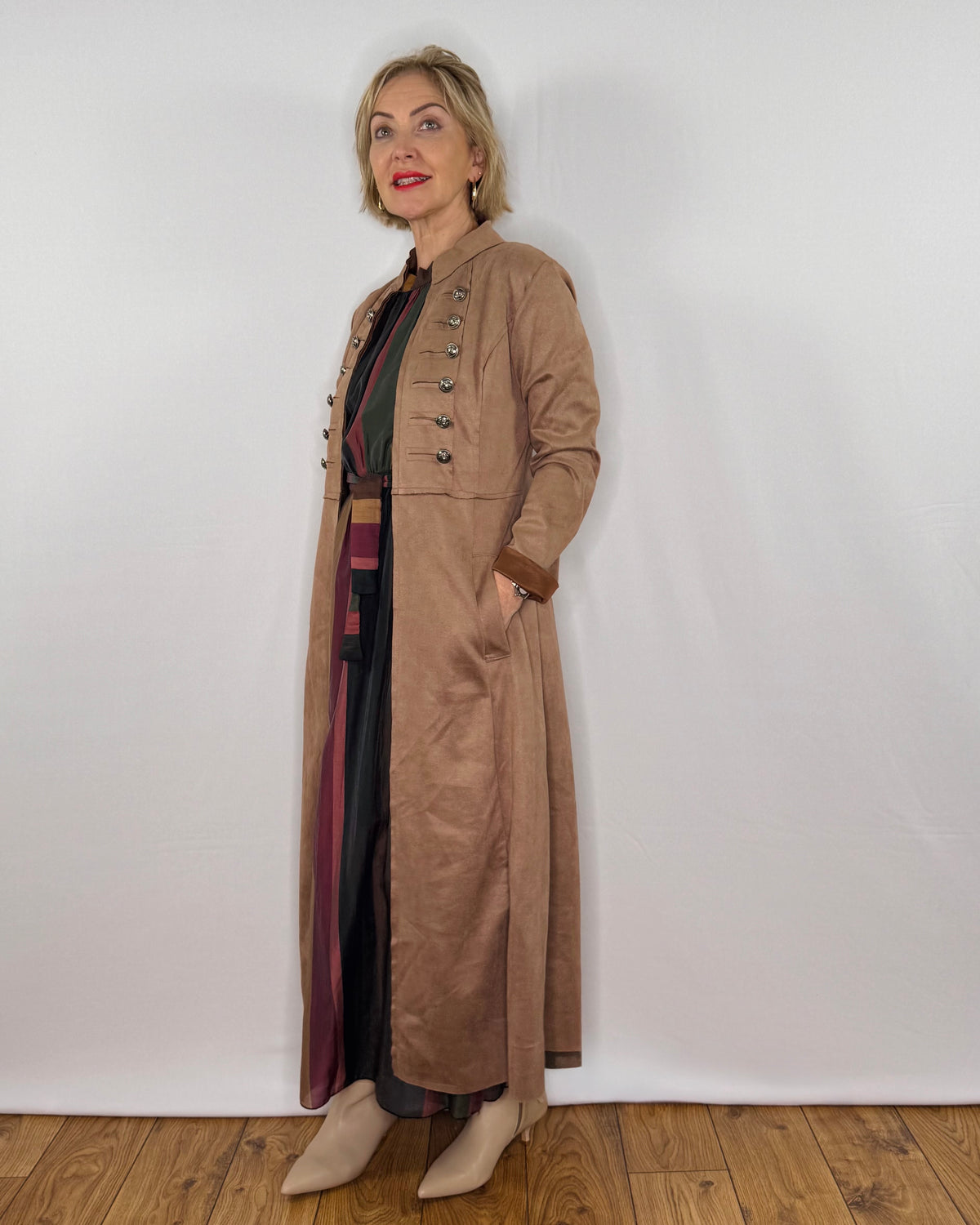 The Carla Military Coat in Mushroom