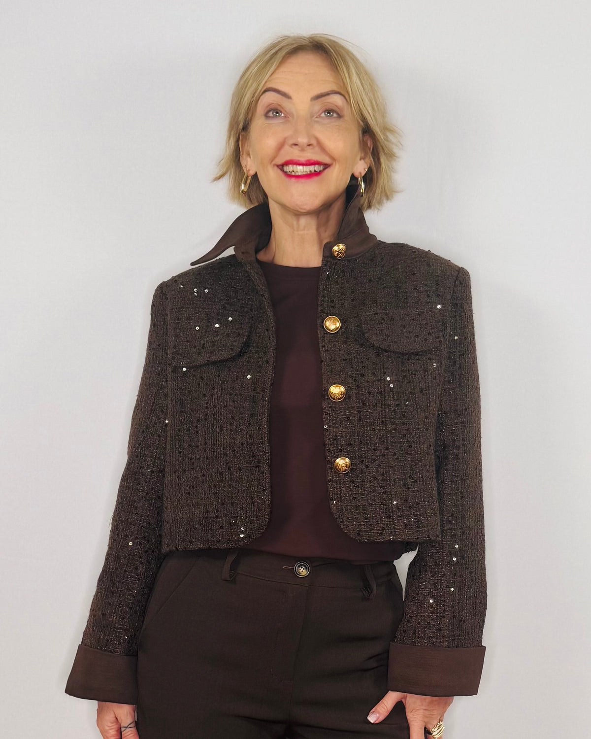 The Elise Jacket in Chocolate