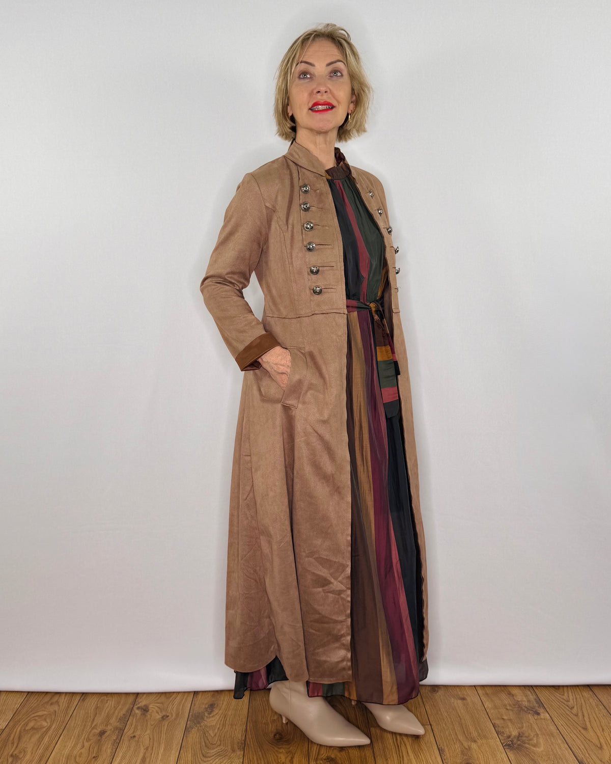 The Carla Military Coat in Mushroom