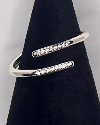 Crystal Wrap Cuff Bracelet in Silver