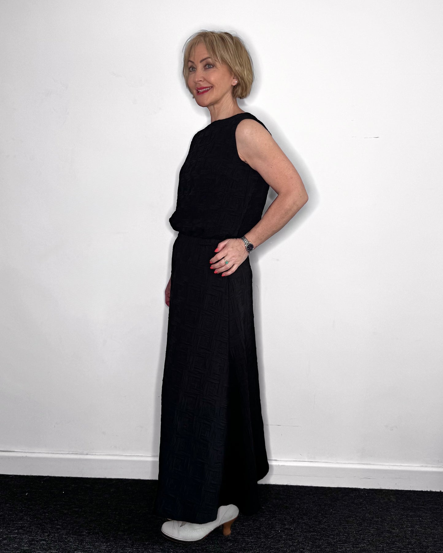 Lila Textured Skirt in Black