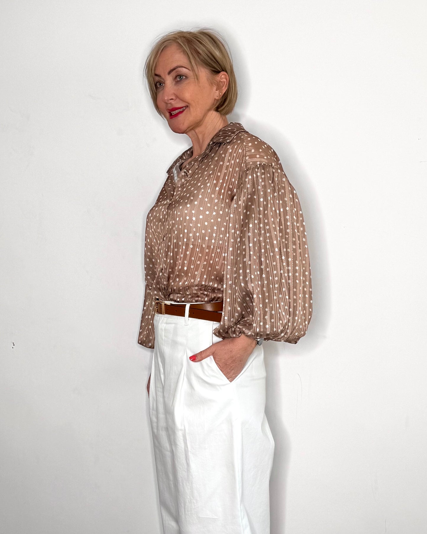 The Lily Blouse in Cappuccino