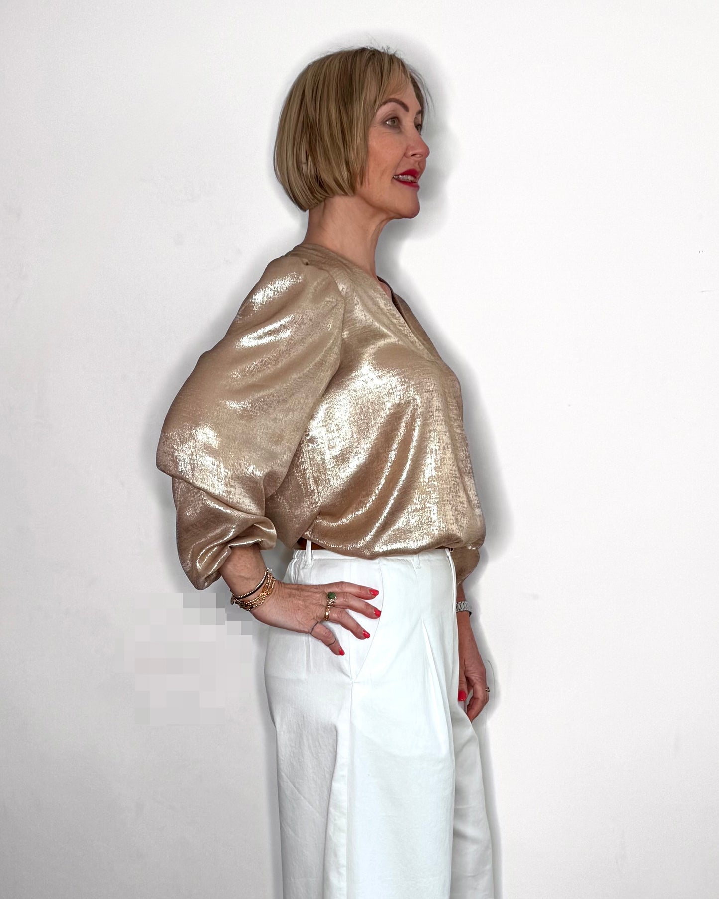 The Elsie Blouse in Pale Gold