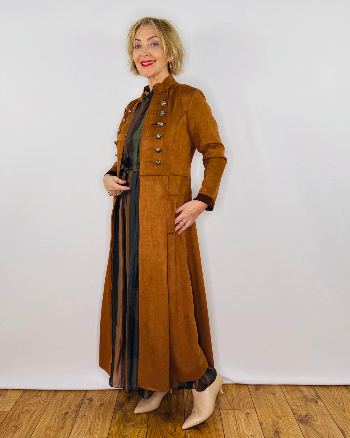 The Carla Military Coat in Tan
