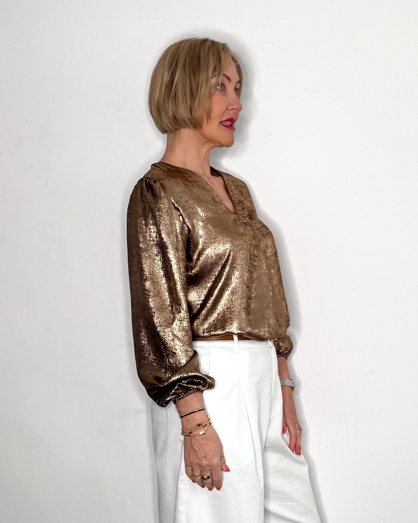 The Elsie Blouse in Warm Bronze