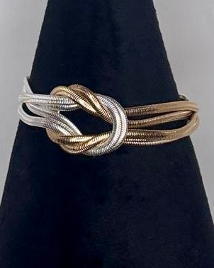 Two-Tone Snake Chain Knot Bracelet