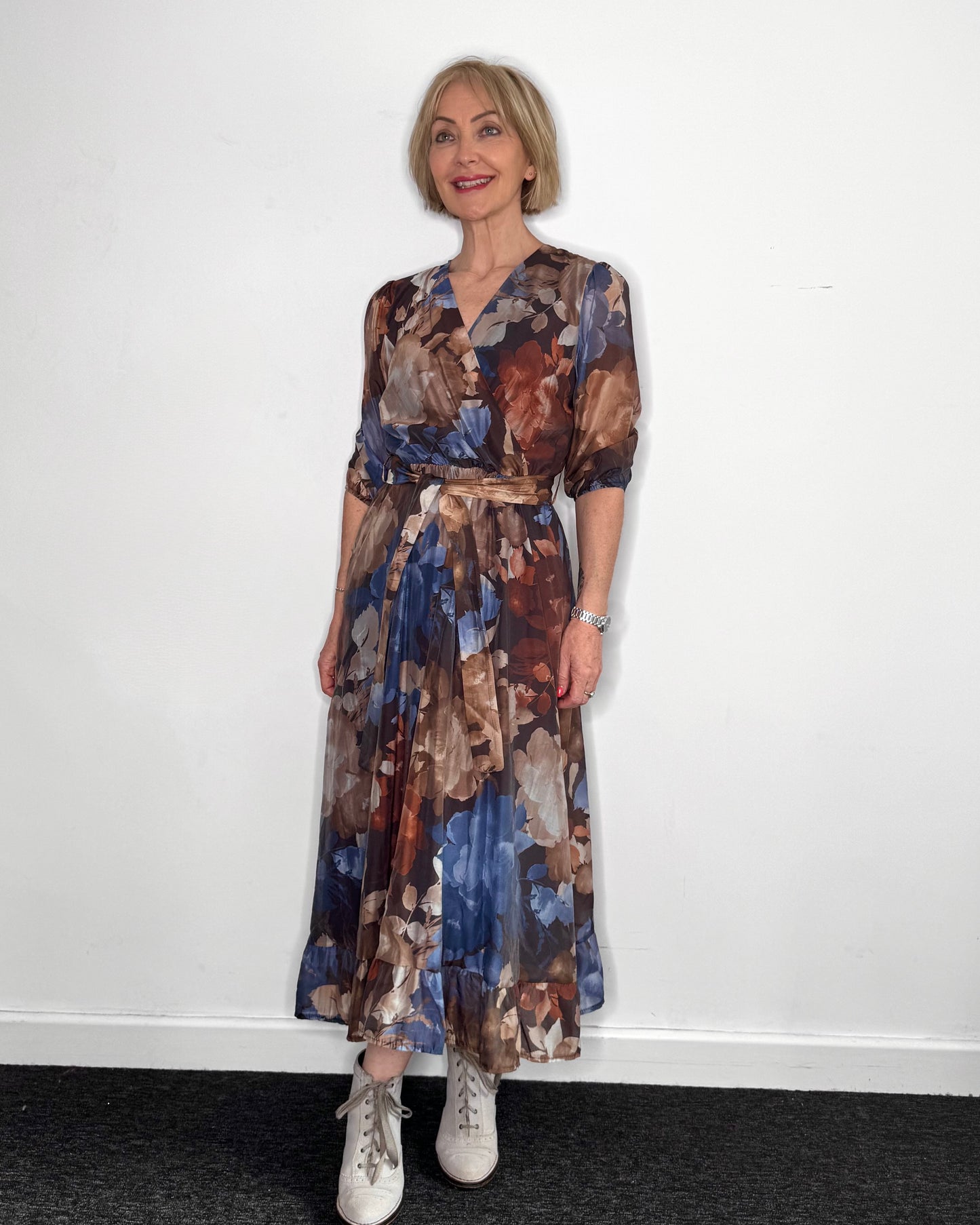Layla Floral Dress in Blue