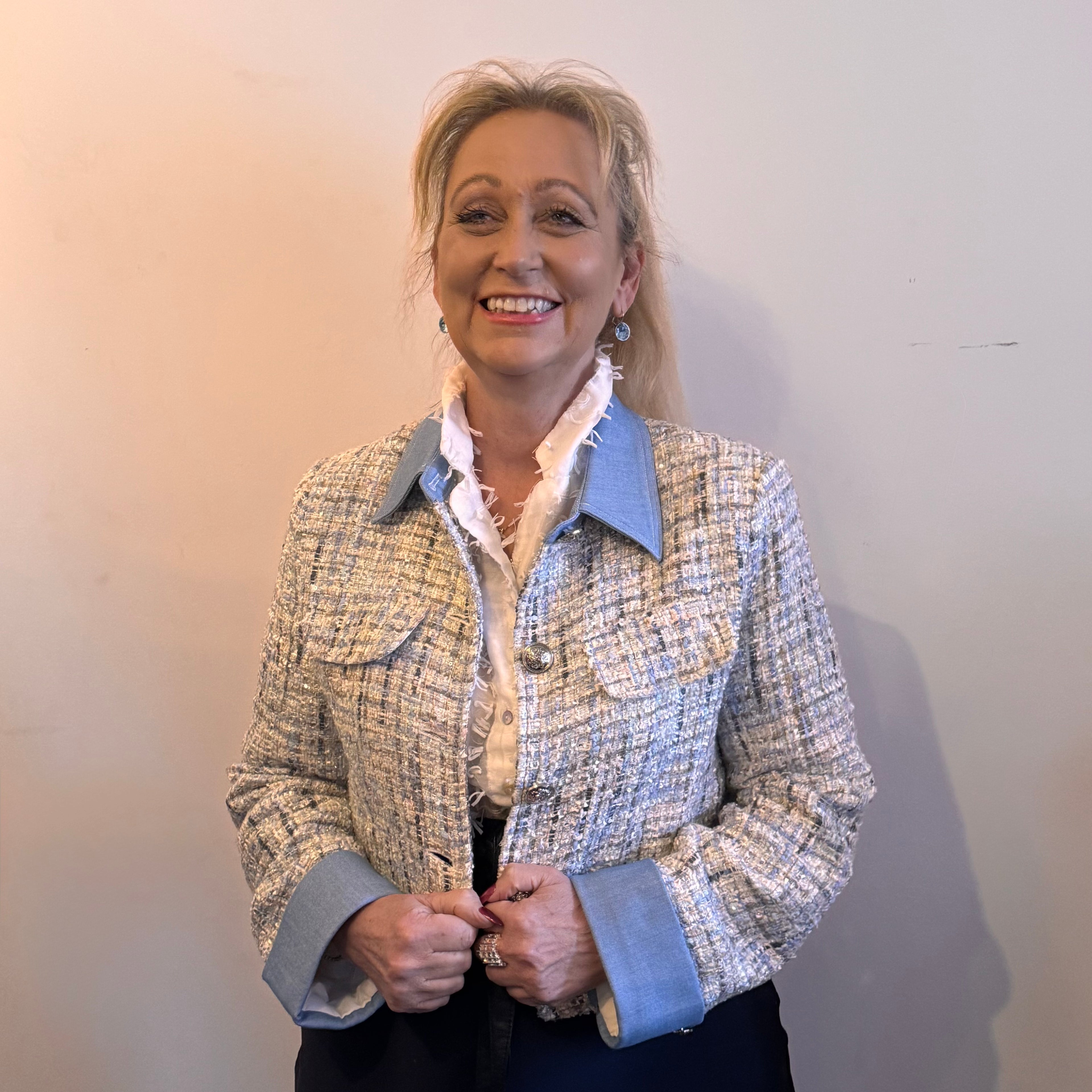 Elise short tweed jacket with collar