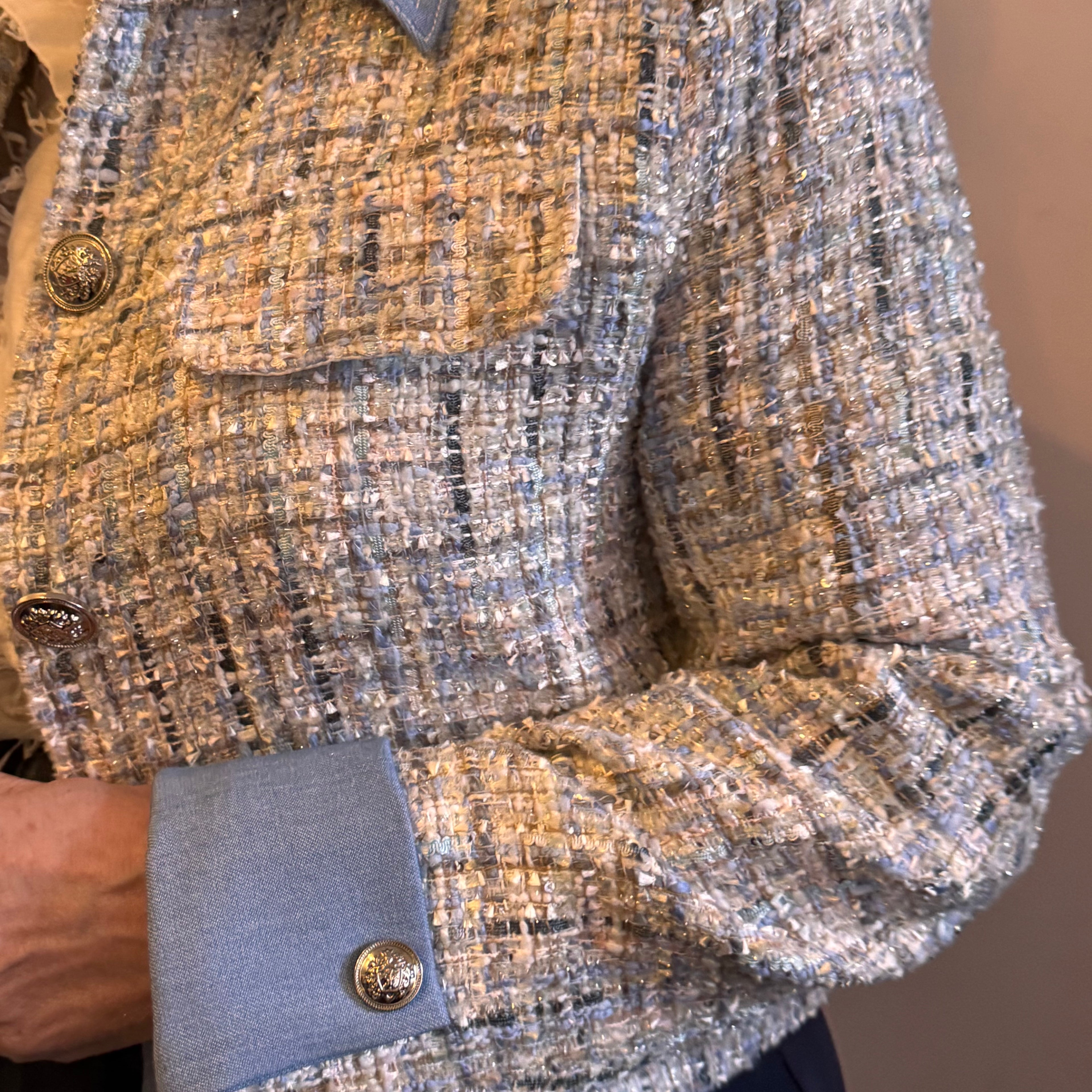 Elise short tweed jacket with collar