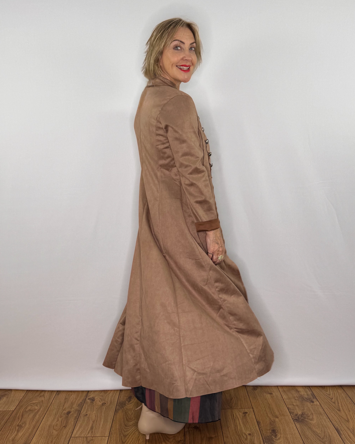 The Carla Military Coat in Mushroom