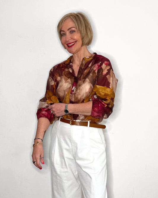The Leyla Floral Blouse in Pink