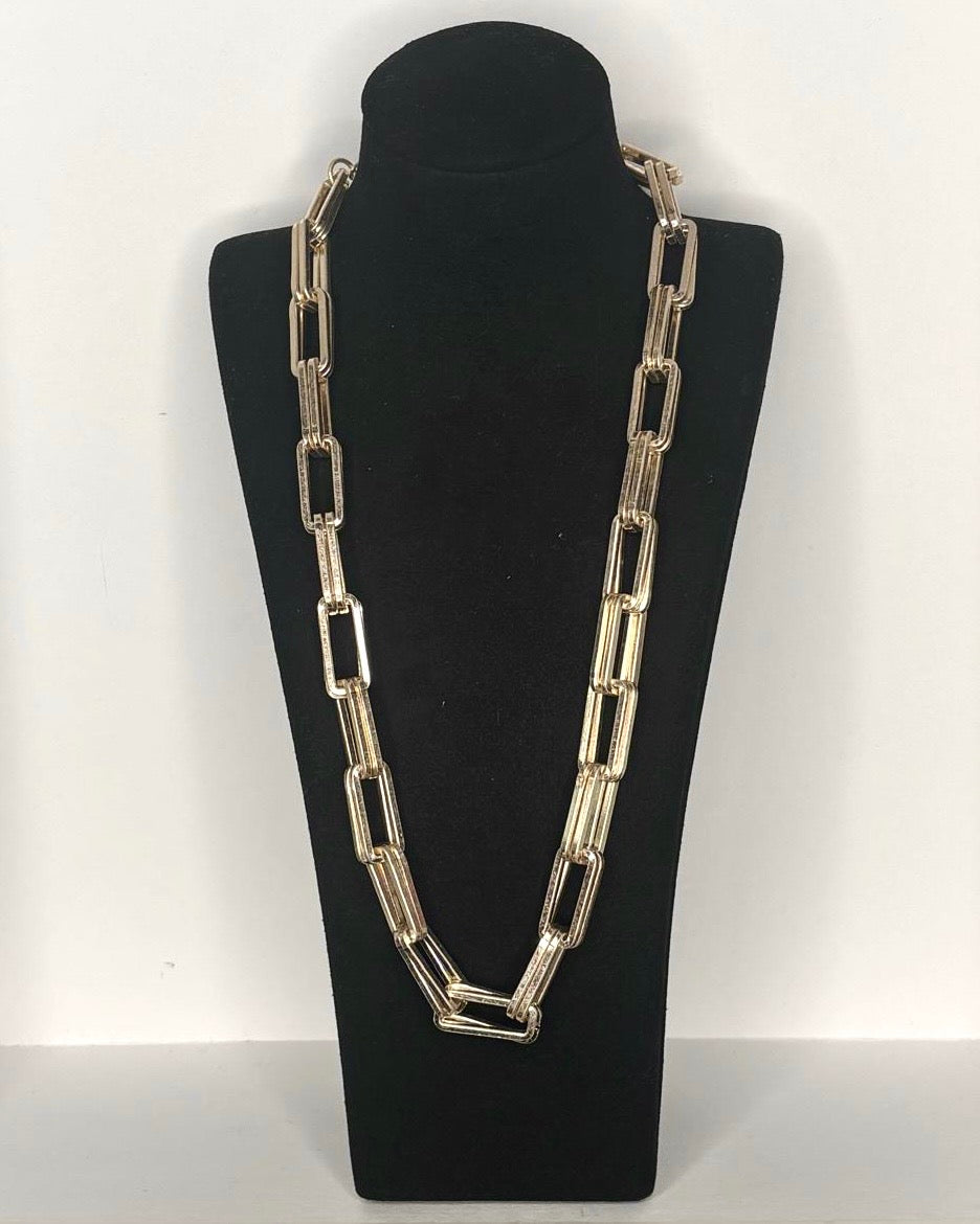 Chunky Link Statement Necklace in Gold