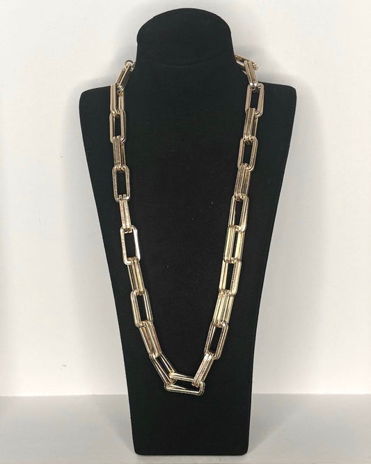 Chunky Link Statement Necklace in Gold