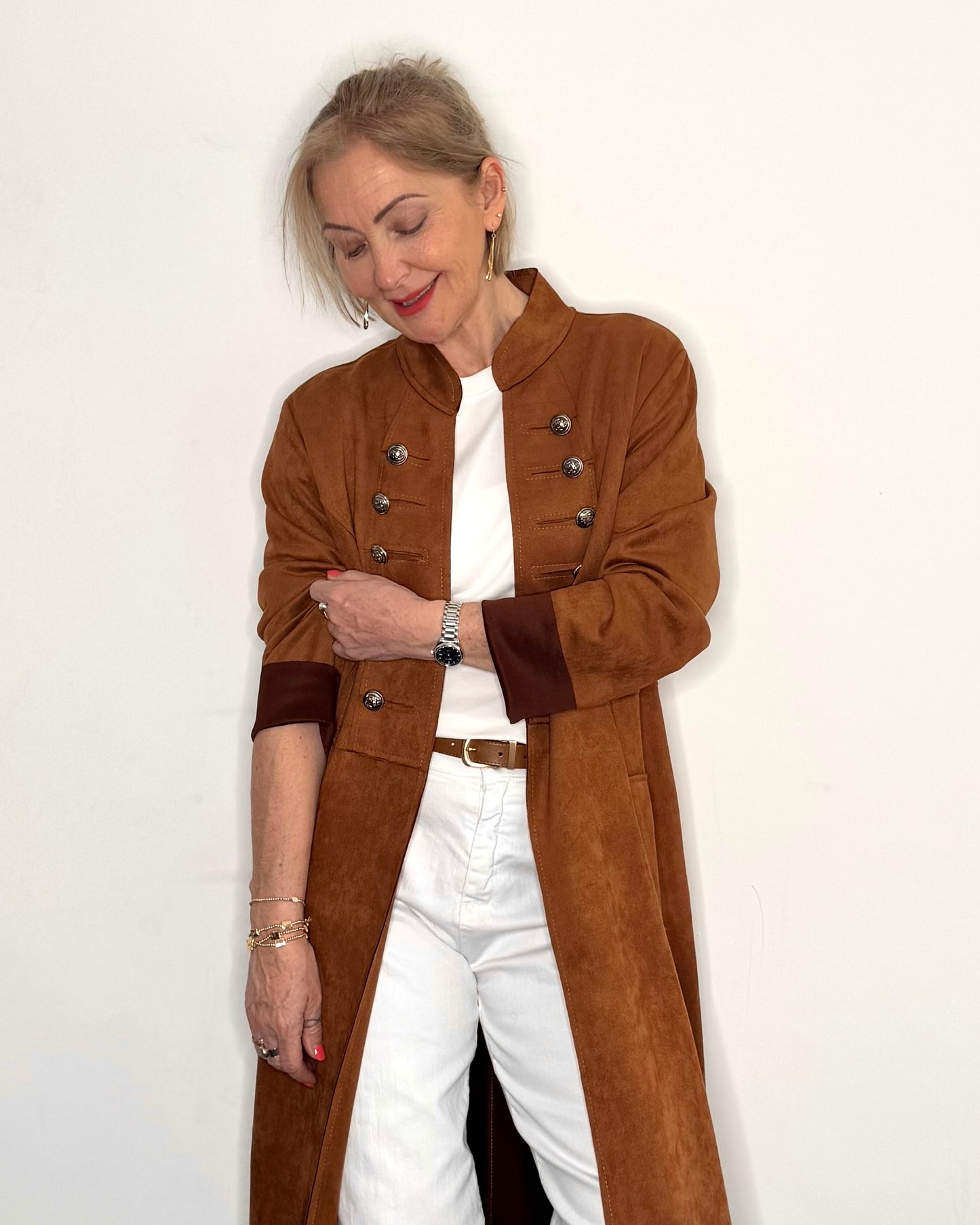 The Carla Military Coat in Tan