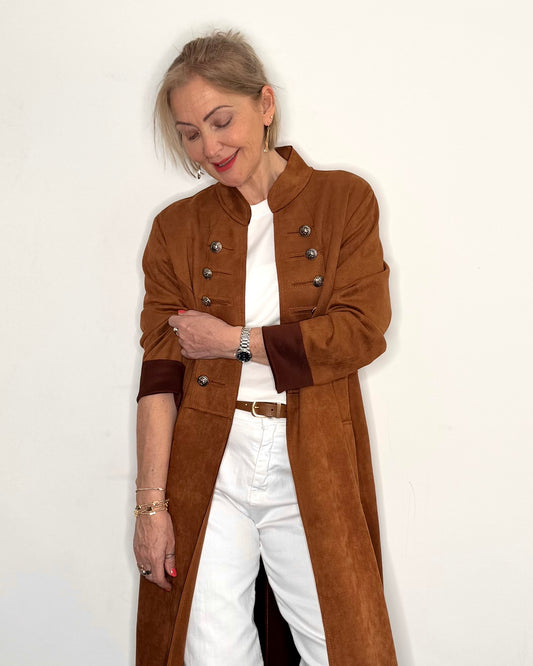 The Carla Military Coat in Tan
