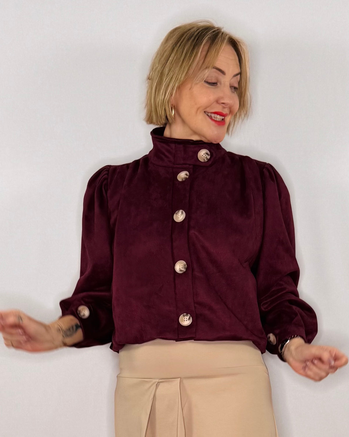 The Alma Jacket in Burgundy