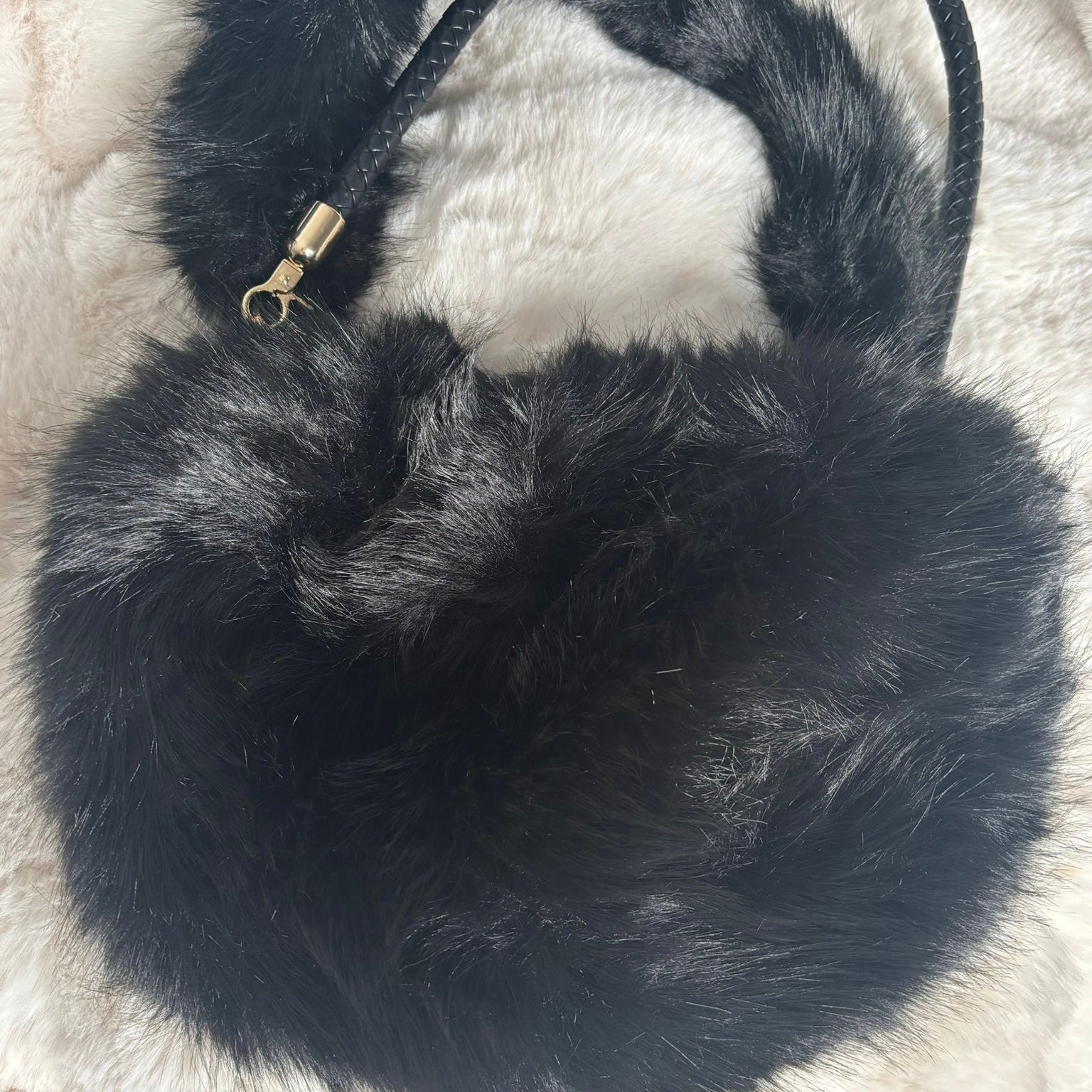 faux fur shoulder bag
