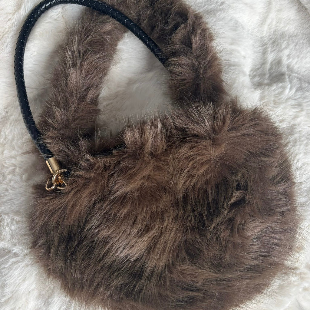 faux fur shoulder bag