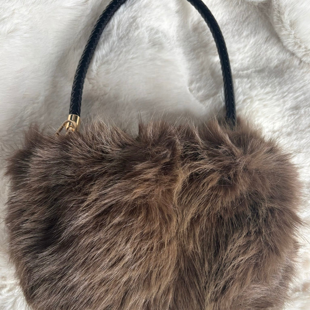 faux fur shoulder bag
