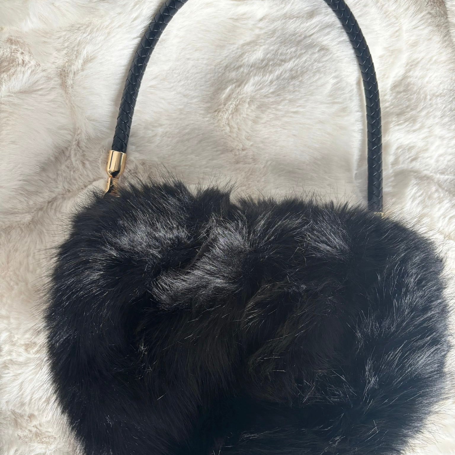 faux fur shoulder bag