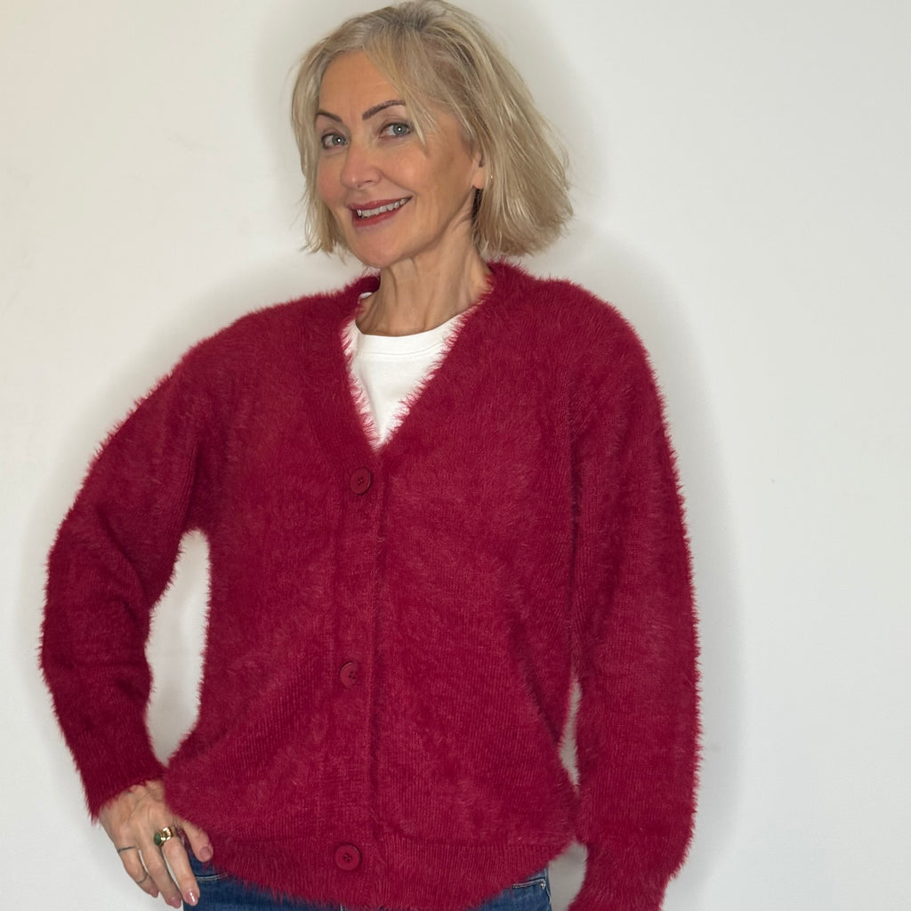 Loose fit, soft textured cardigan