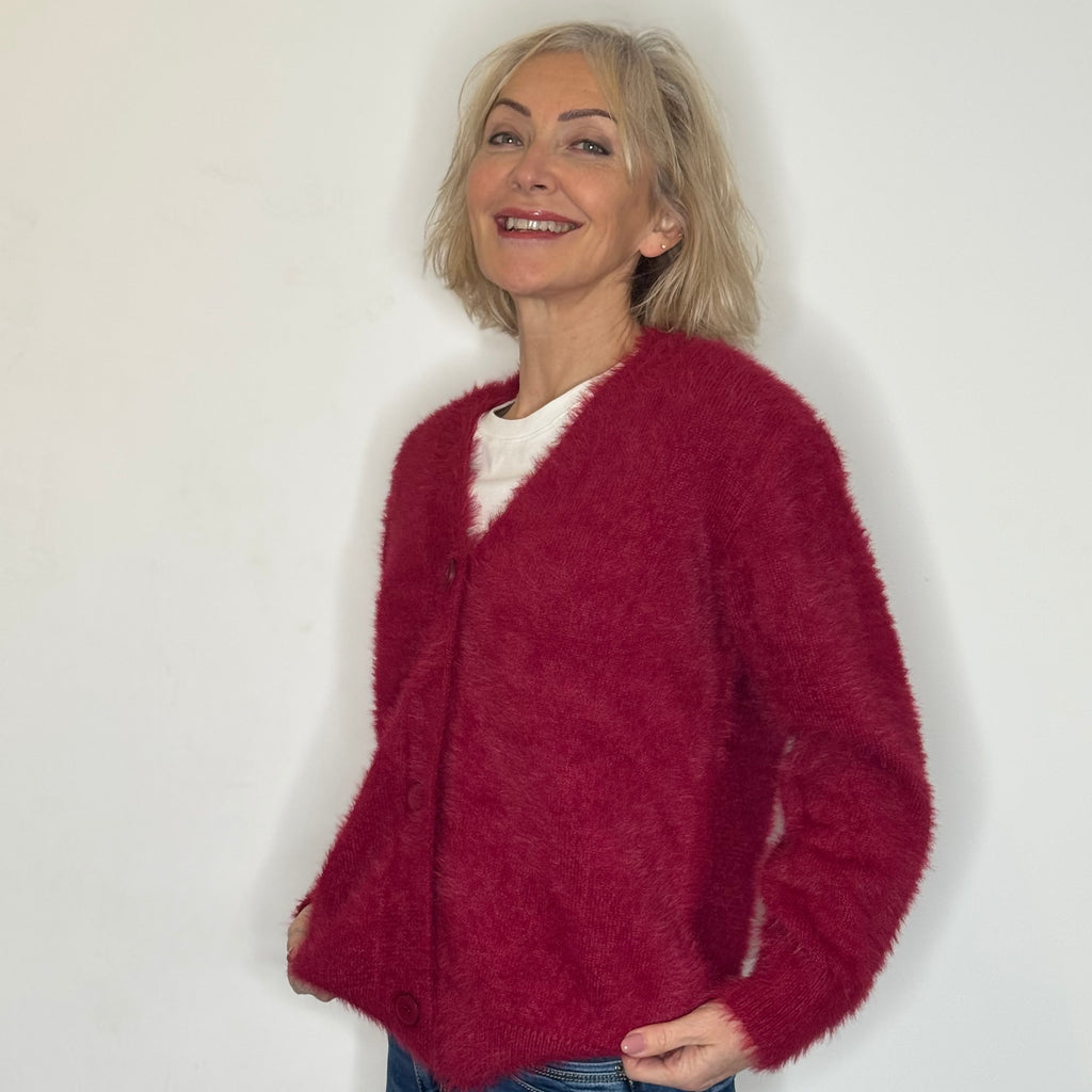 Loose fit, soft textured cardigan