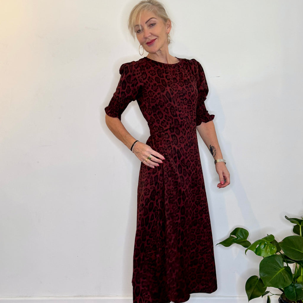 leopard print tea dress