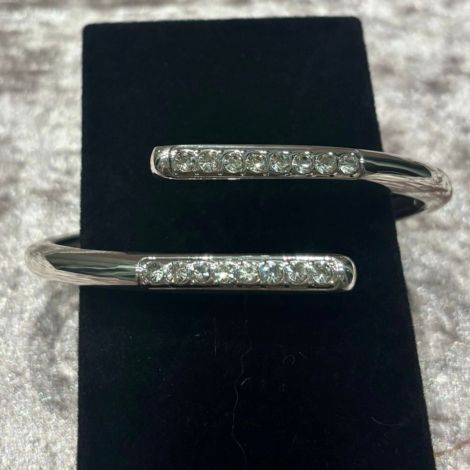 open bangle with diamante stones