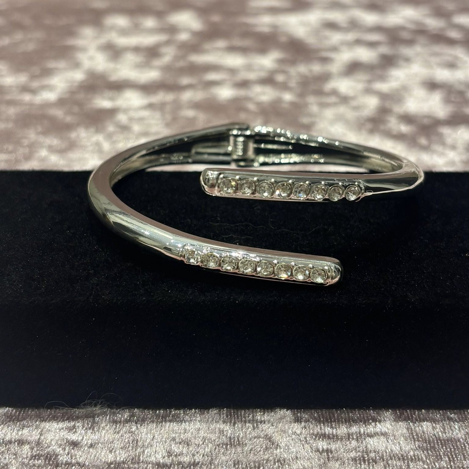 open bangle with diamante stones