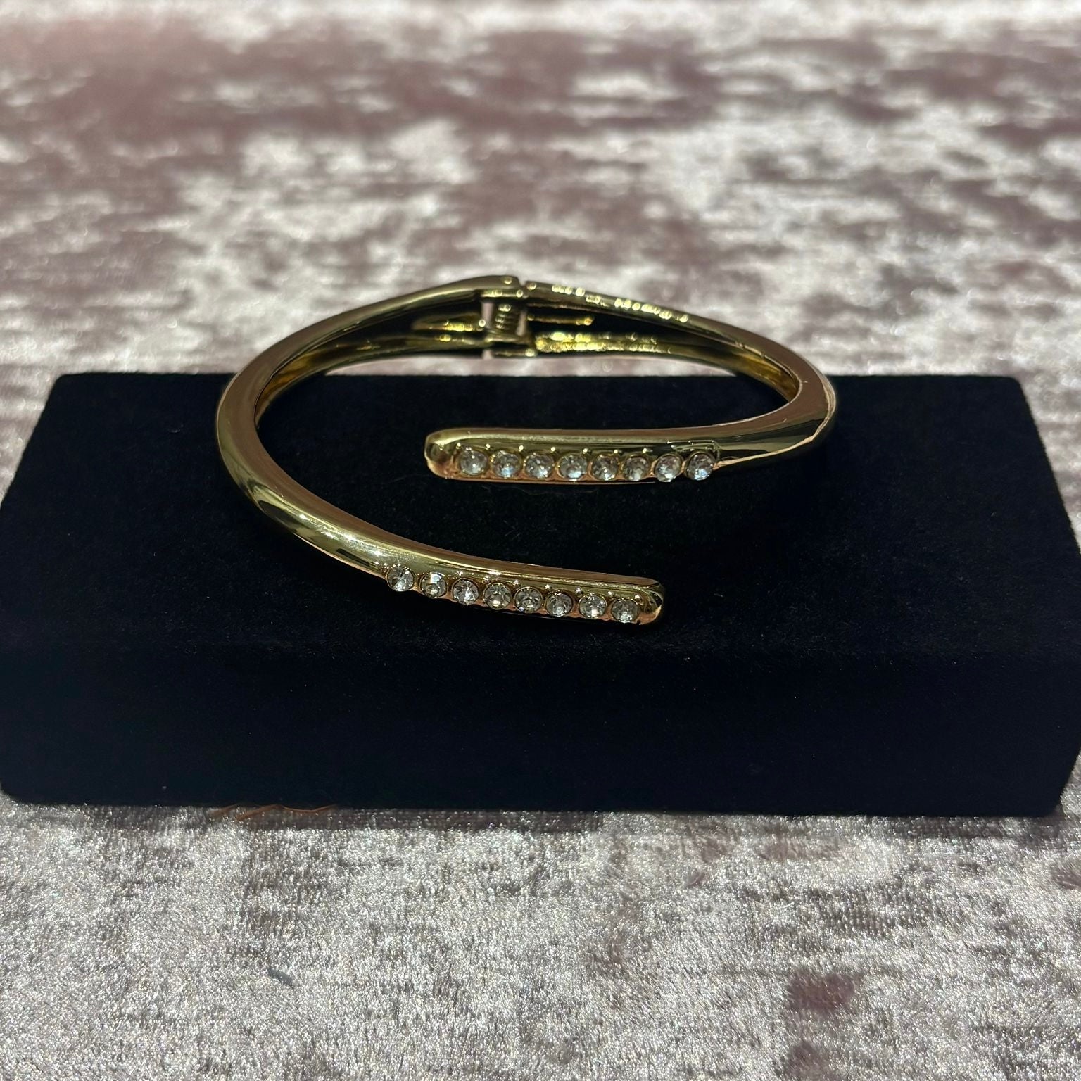 open bangle with diamante stones