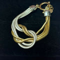 Gold and silver mix, snake chain, 'knot' bracelet