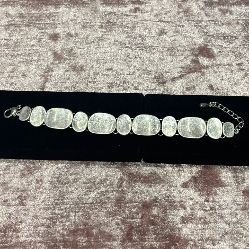 burnished flat link bracelet