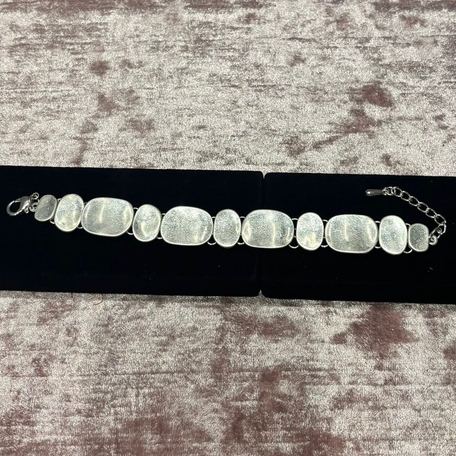 burnished flat link bracelet