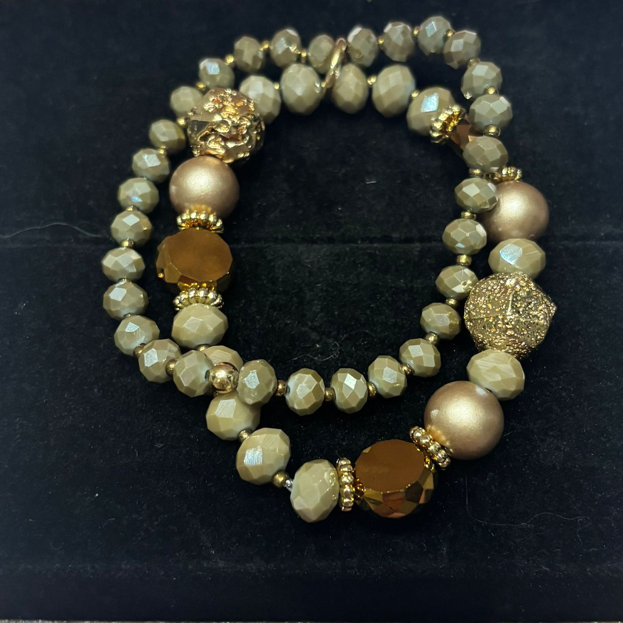 twin strand crystal stretch bracelet