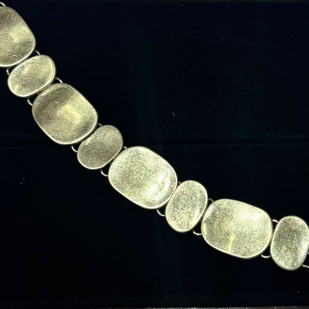 burnished flat link bracelet