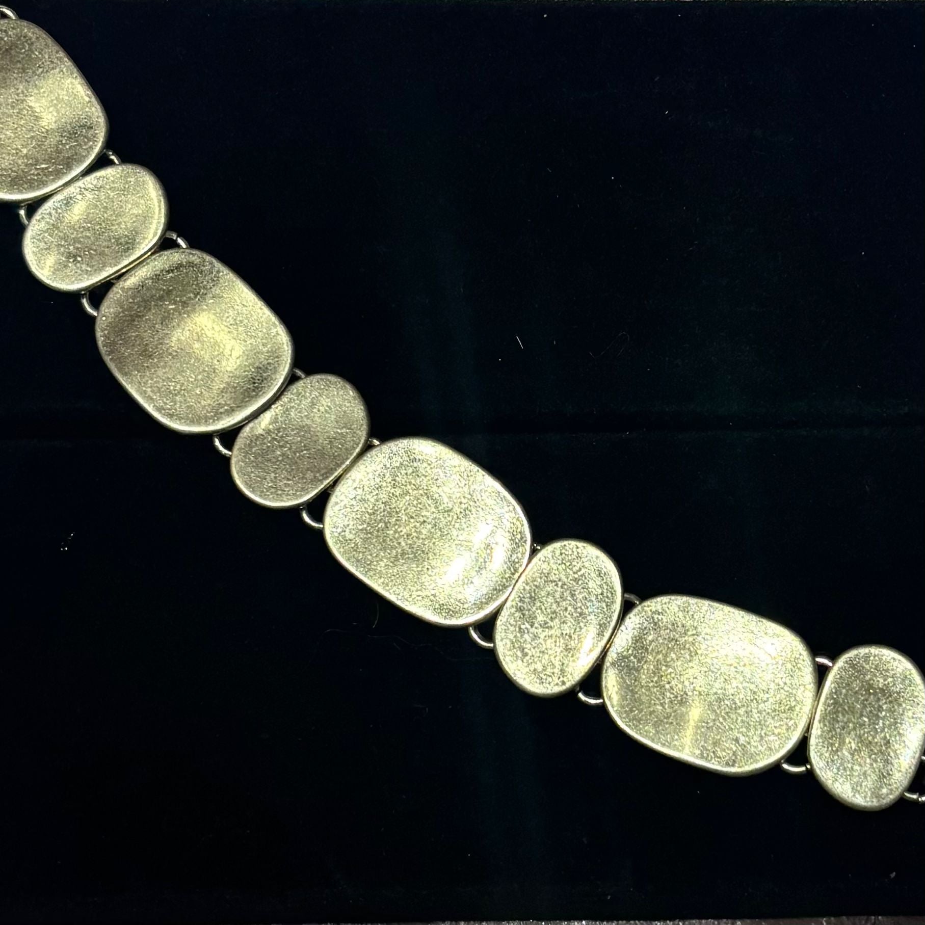 burnished flat link bracelet