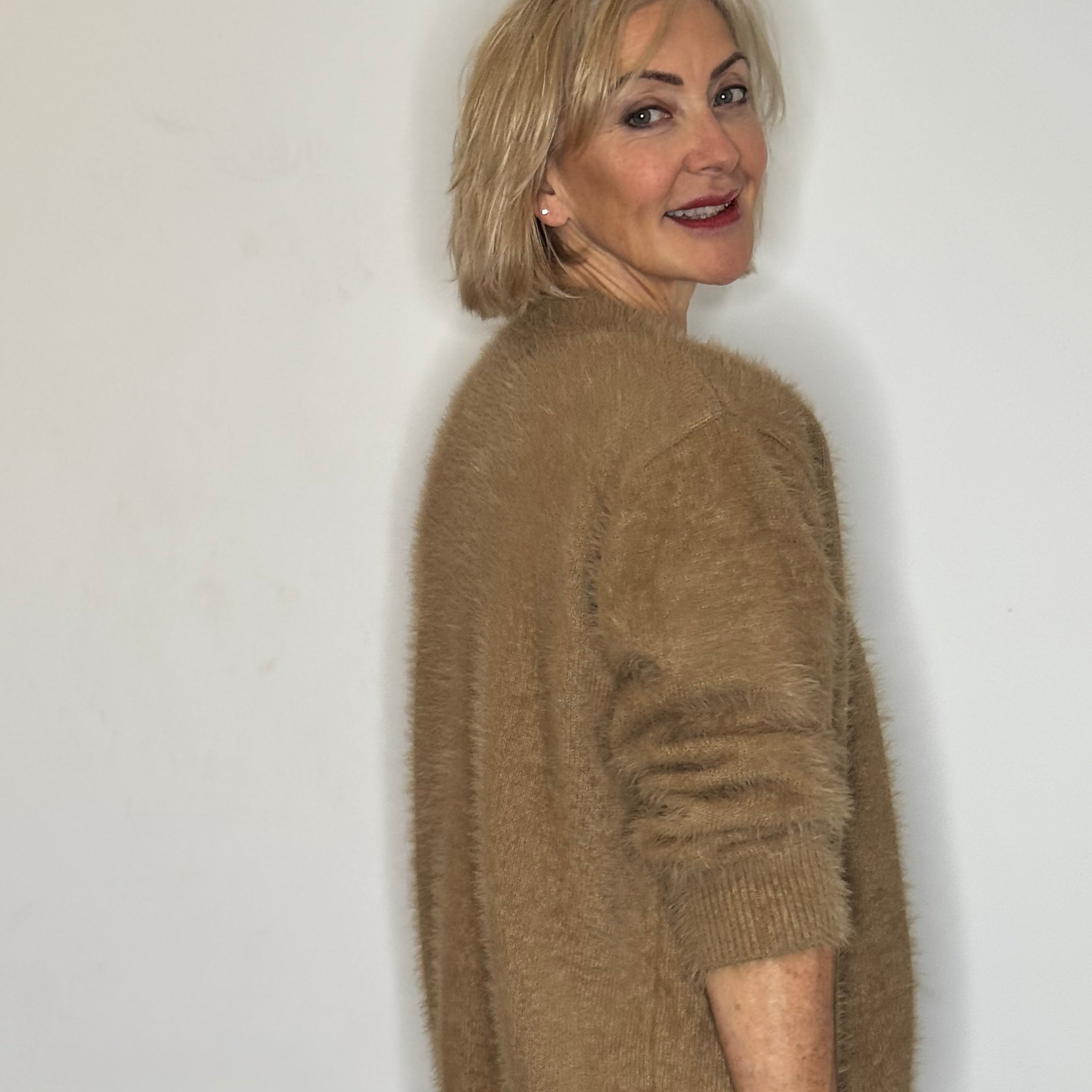 Loose fit, soft textured cardigan