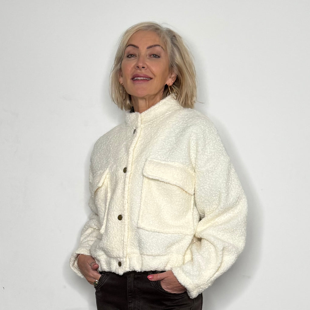 Boucle bomber jacket