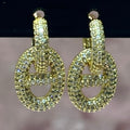 diamante looped oval earring