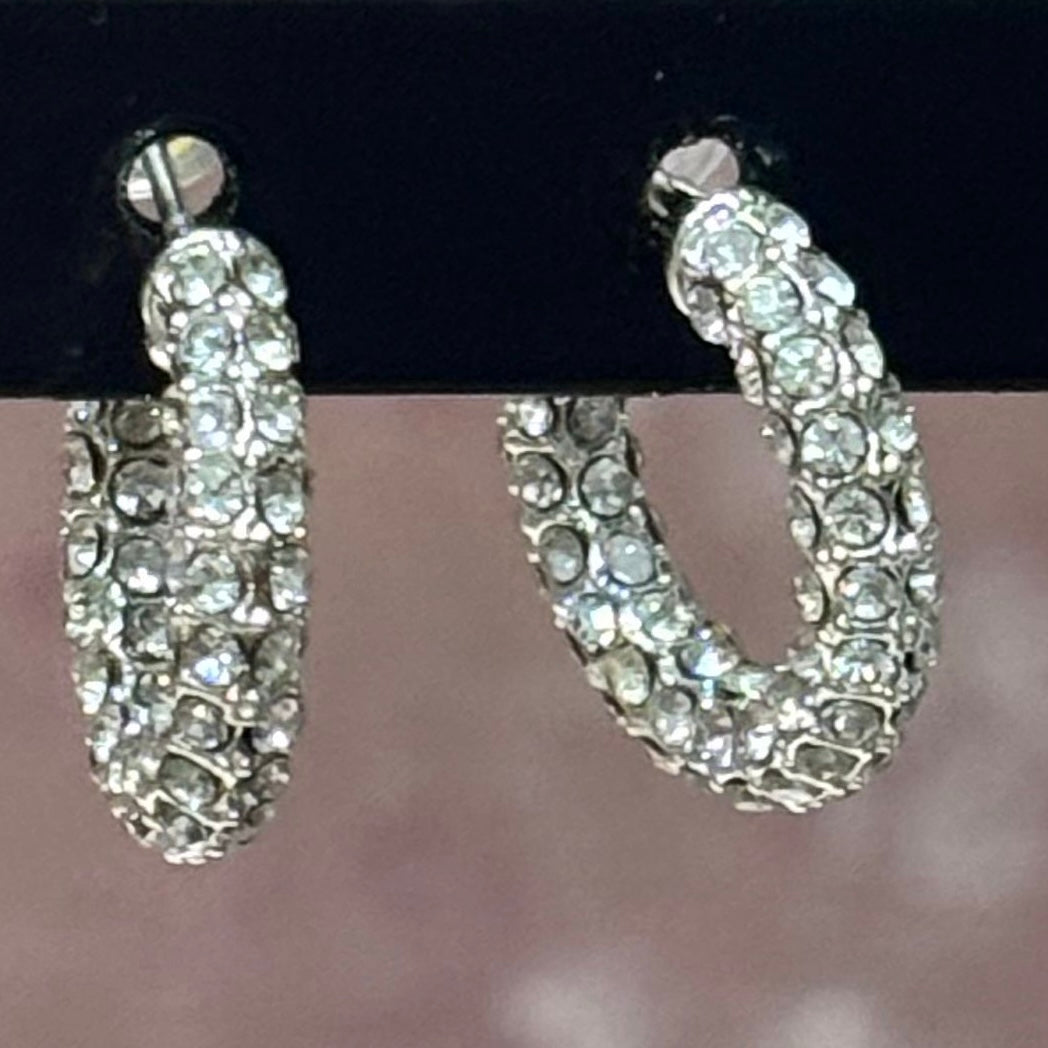 small diamante hoop earring